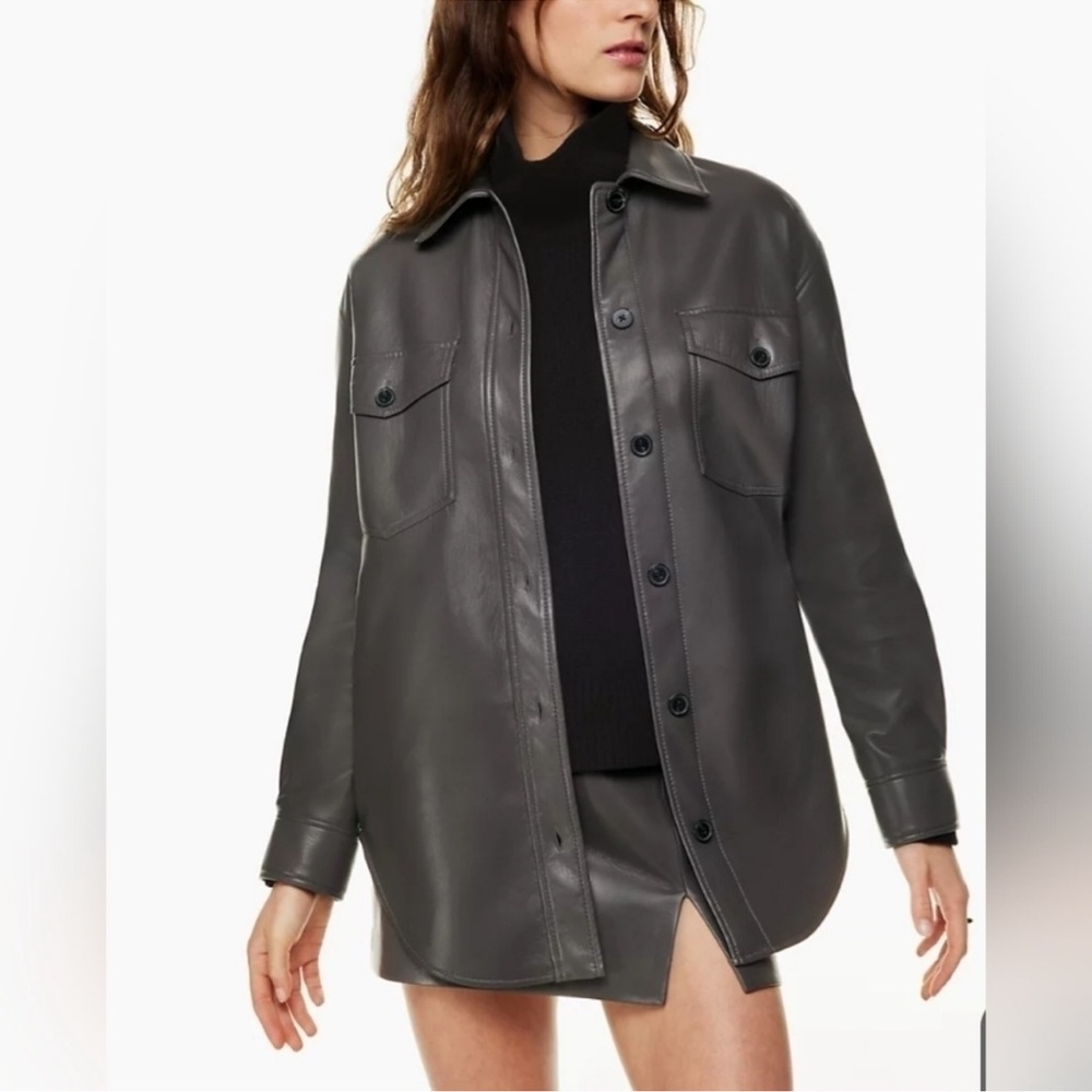 Women’s Faux Leather Shirt (purchased from Aritzia). Size M.